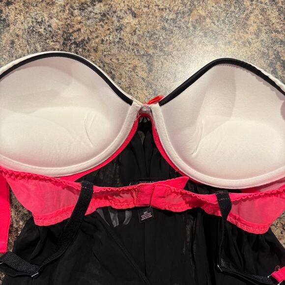 Victorias Secret Lingerie Babydoll Pin Up Retro Burlesque Feminine Romance 36C - Picture 5 of 6